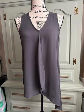 Apt. 9 Sleeveless V-Neck Asymmetrical Tunic - Gray